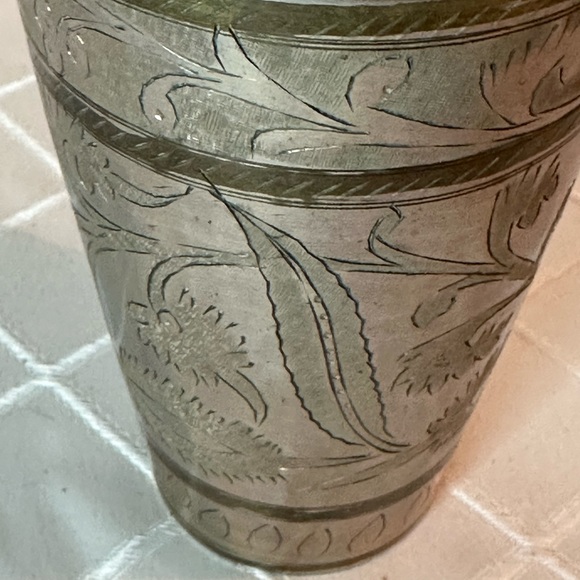 Antique Old Hand Carving Brass Unique North Indian Lassi Milk Glass/Tumb… - Picture 3 of 6